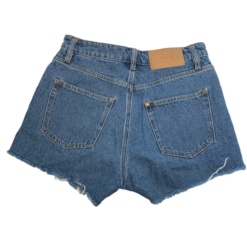 &DENIM by H&M Vintage Button Fly Hi Waist Denim Shorts